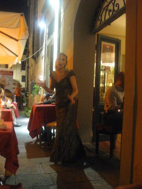 Buonasera Puccini show performed outside Ristorante Puccini.
